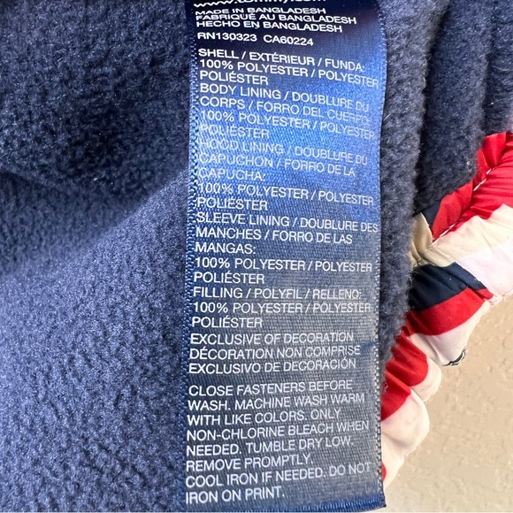 Tommy Hilfiger Toddler Camo Puffer Jacket Polyester 24M Red Blue Tan White - Picture 9 of 9